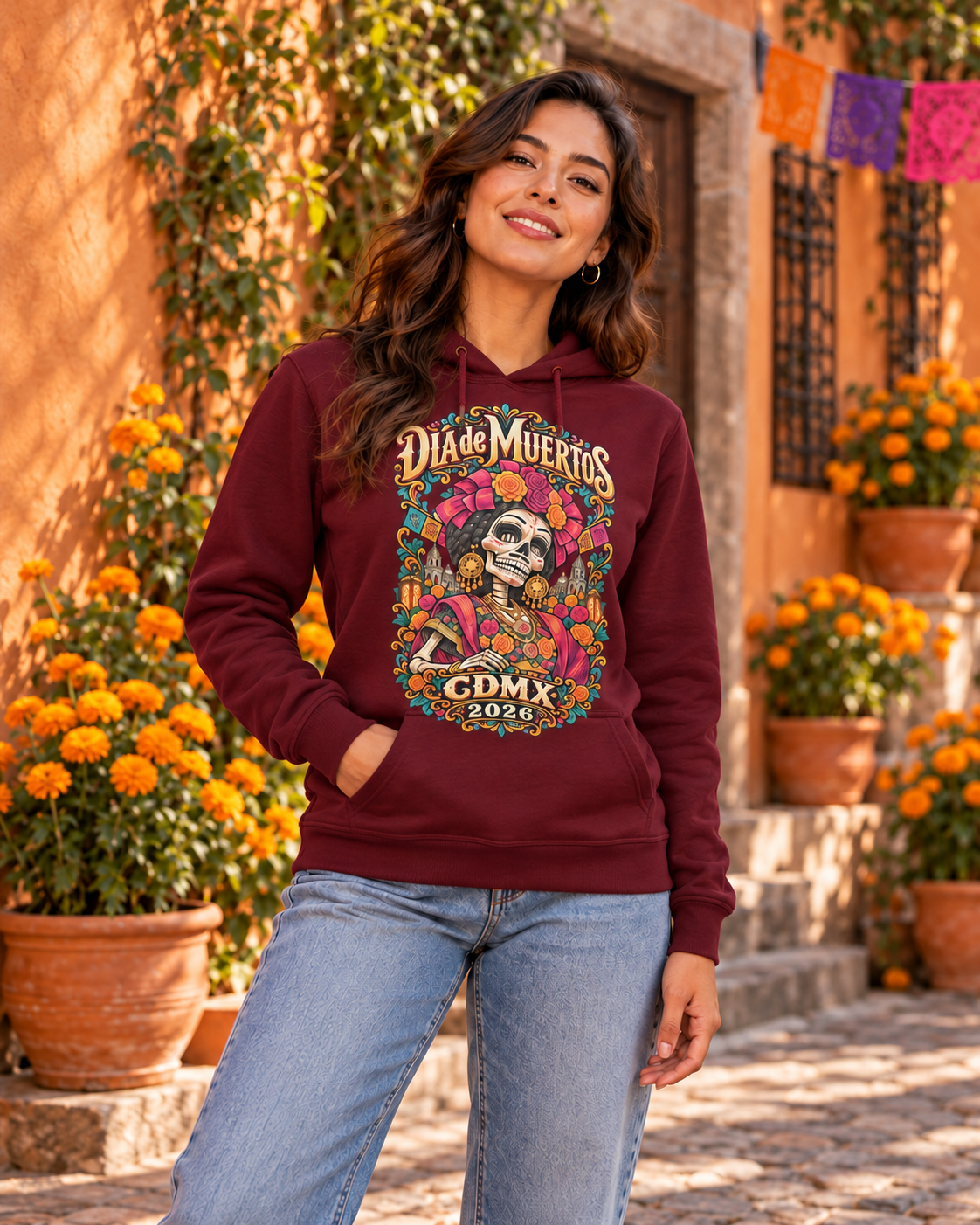 Sudadera Hoodie Día de Muertos Catrina | CDMX 2026