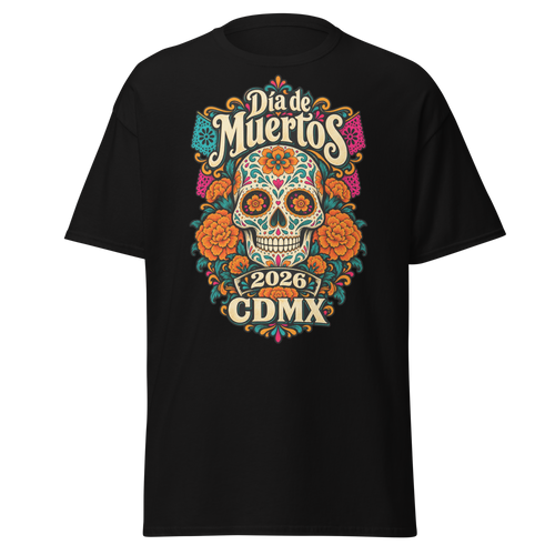 Día de Muertos CDMX 2026 Calavera y Cempasúchil T-Shirt | Unisex